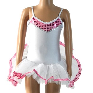 Tutù Bianco/Rosa per Bambini - Taglia 10