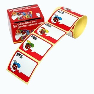 50 ADESIVI REGALO SAN NICOLA IN ROTOLO (Confezione da 10)