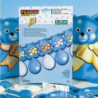GRANDE GHIRLANDA DI PALLONCINI 2,3 METRI - BLU (5 pz.)