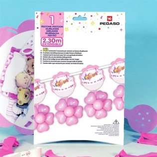 GHIRLANDA DI PALLONCINI GRANDE 2,3 METRI - ROSA (3 pz.)
