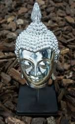 Buddha d'Argento di Lusso su Piedistallo (1 pz.)
