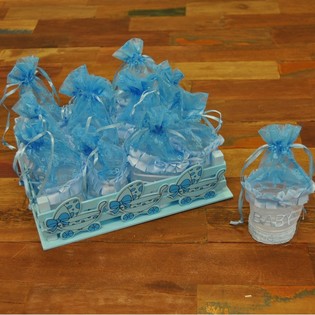Cassetta Decorativa con 12 Confezioni Regalo - Blu