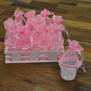 Cassetta Decorativa con 12 Confezioni Regalo - Rosa
