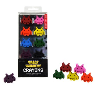 8 PEZZI PASTELLI A CERA SPACE INVADERS IN SCATOLA (12 pz.)