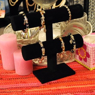 Espositore per bracciali in velluto a 2 rulli (3 pz.)