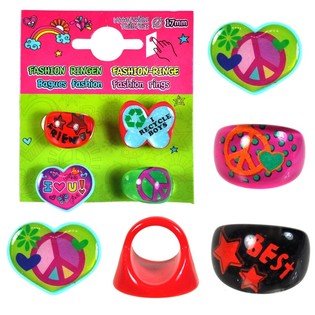 SET 4 ANELLI PER BAMBINI SU CARTONCINO (15 set)