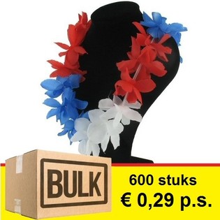 ***OFFERTA STOCK*** COLLANA HAWAIIANA - ROSSO / BIANCO / BLU (600 pz.)