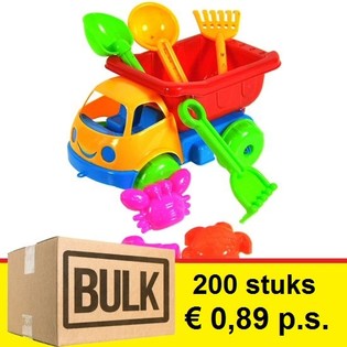 ***OFFERTA STOCK*** SET DA SPIAGGIA CON CAMION CATERPILLAR JUGUET 17 CM (200 pz.)