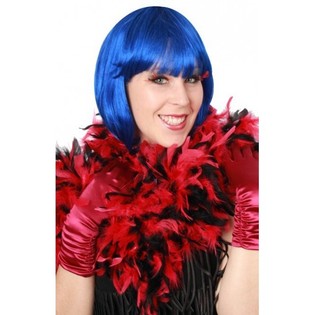 Boa di Piume Rosso e Nero 180 cm (6 pz.)
