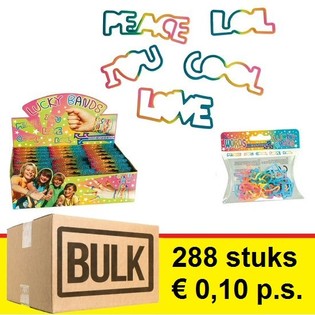 ***OFFERTA STOCK*** BRACCIALETTI LUCKY BANDS PER BAMBINI - MODELLO: PAROLE (288 pz.)
