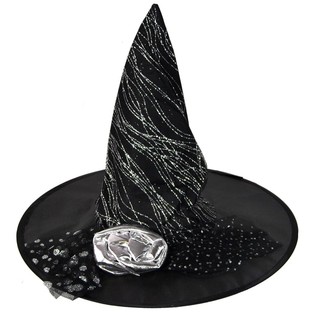 Cappello da strega con fiore d'argento (3 pz.)