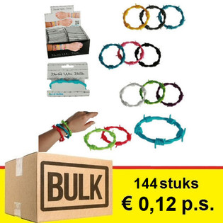 ***OFFERTA ALL'INGROSSO*** BRACCIALETTI FILO SPINATO IN DISPLAY (144 pz.)