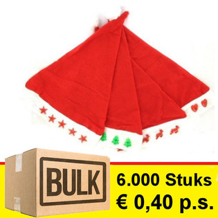 ***OFFERTA STOCK B2B*** CONFEZIONE ASSORTITA CAPPELLI DI NATALE LUMINOSI (6.000 pz.)