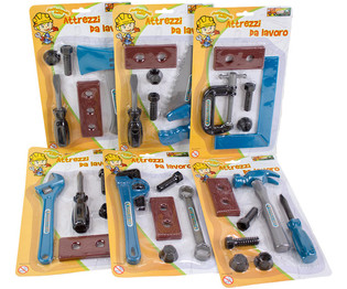 Set attrezzi per bambini su scheda (48 pz.)