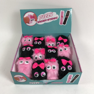 BRACCIALETTI A SCATTO IN PELUCHE FUZZY / CLIC (12 pz.)