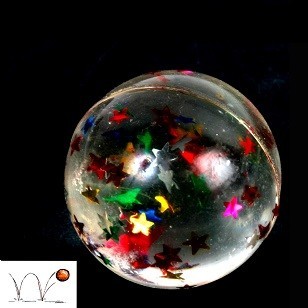 PALLINE RIMBALZANTI CON STELLE - &Oslash; 3 CM (48 pz)