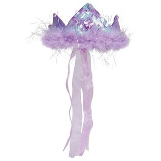 CORONA VIOLA CON PIUME E NASTRO (12 pz.)