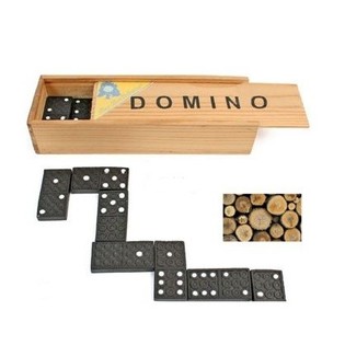 GIOCO DEL DOMINO IN SCATOLA DI LEGNO (12 pz)