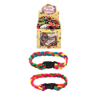 BRACCIALETTI INTRECCIATI NEON PER BAMBINI IN DISPLAY (144 pz.)