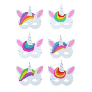 MIX MASCHERE UNICORNO IN GOMMA PIUMA (24 pz.)