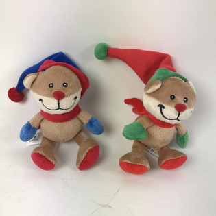 ORSETTO NATALIZIO DI PELUCHE CON CAPPELLO (12 pz.)