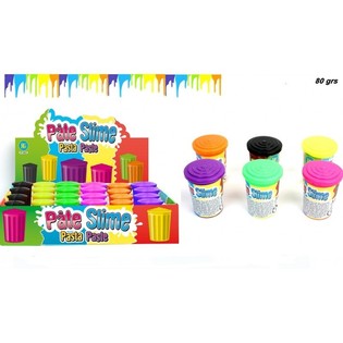 SLIME COLORATO IN BARILE (80 GRAMMI) IN DISPLAY (24 pz.)
