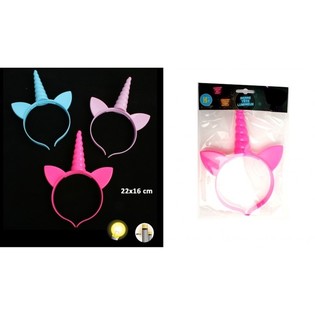 CERCHIETTO UNICORNO LUMINOSO, BATTERIE INCLUSE (24 pz.)