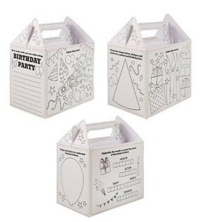 Scatola Menu – Happy Birthday – Da Colorare - 14 x 9,5 x 18 cm (24 pz.)