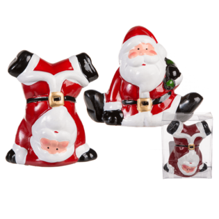 BABBO NATALE IN CERAMICA IN CONFEZIONE REGALO, Circa 9 cm. (24 pz)