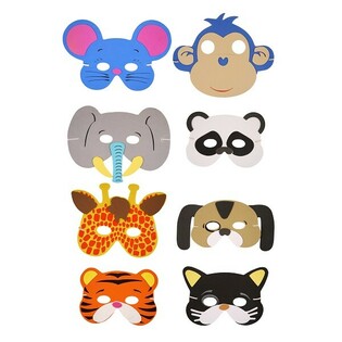 MIX MASCHERE DI ANIMALI IN FOAM (24 pz.)