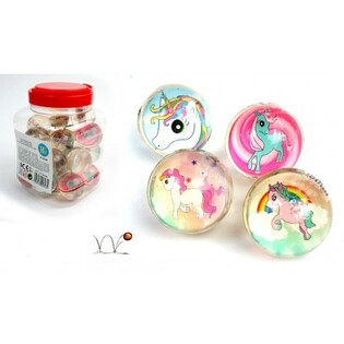 Palline Rimbalzanti UNICORNI, 4,3 cm, in Barattolo (24 pz)