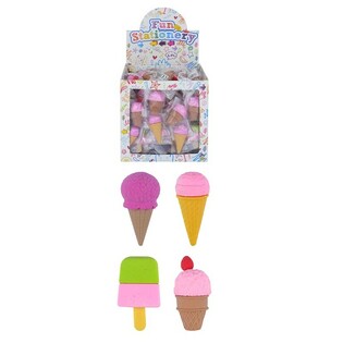 Gomme per Cancellare a Forma di Gelato in Display (96 pz.)
