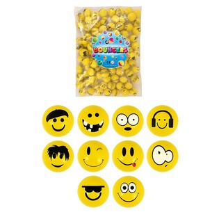 Palline Rimbalzine Smiley, 3,3 cm (100 pz.)