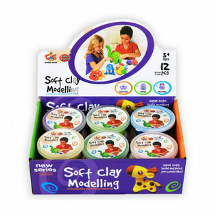Pasta Modellabile Morbida | Vasetti di Plastilina in Display (12 pz.)
