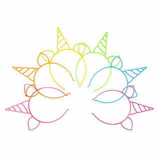 Tiara Unicorno, Mix Colori Neon (24 pz.)