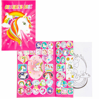 Libro da Colorare Unicorno con Adesivi 20x14 cm (24 pz)