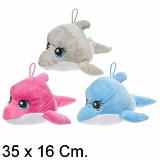 Grande Delfino di Peluche, 35 cm - Colori Misti (6 pz)
