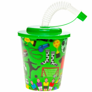 Bicchiere con Cannuccia / Bicchiere da Gelato - Calciatori (12 pz)