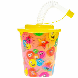 Bicchiere con cannuccia / Bicchiere per gelato &ndash; Smiley, 250 ml (12 pz.)