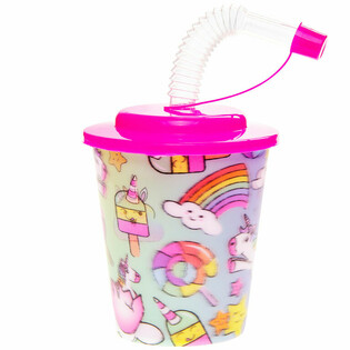 BICCHIERE / COPPA GELATO CON CANNUCCIA &ndash; UNICORNO (12 pz.)