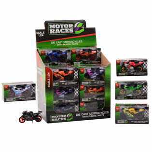 MOTO SUPER SPORT DIE CAST, SCALA 1:24 IN DISPLAY (24 pz.)