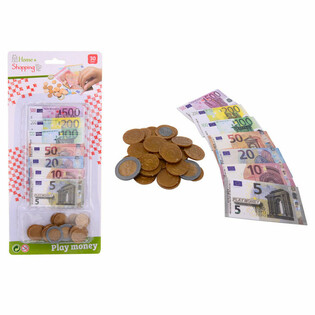 HOME SHOPPING - EURO MONETE E BANCONOTE GIOCATTOLO SU SCHEDA (6 pz.)