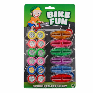 BIKE FUN - Set di 18 Catarifrangenti per Raggi di Bicicletta su Scheda (1 pz.)