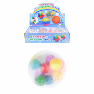 Palla Antistress Squeeze &Oslash; 6cm con Pom Pom (Display da 12)