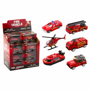 DIE CAST - MIX VEICOLI DEI VIGILI DEL FUOCO - SCALA 1:64 - IN DISPLAY (24 pz)