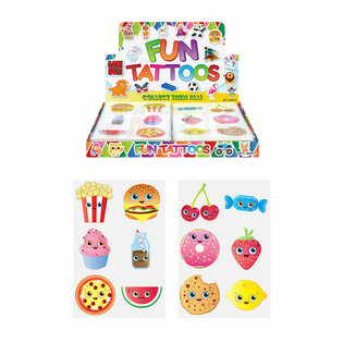 Tatuaggi Divertenti - Display Facce di Cibo (96 pezzi)
