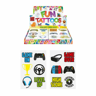 Espositore Tatuaggi Gamer Fun (96 fogli)