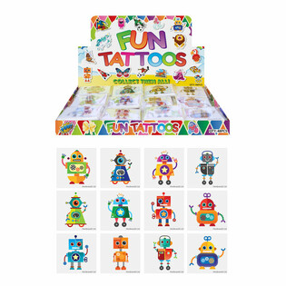 Tatuaggi Divertenti Robot - Confezioni da 12 in Display (48 pz)
