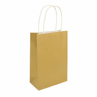 Sacchetti di Carta con Manici - 14x21x7 cm - Colore: Oro (24 pz)