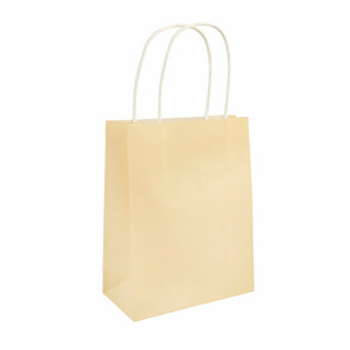 SACCHETTO DI CARTA CON MANICI - 14x21x7 cm - Colore: AVORIO (24 pz)